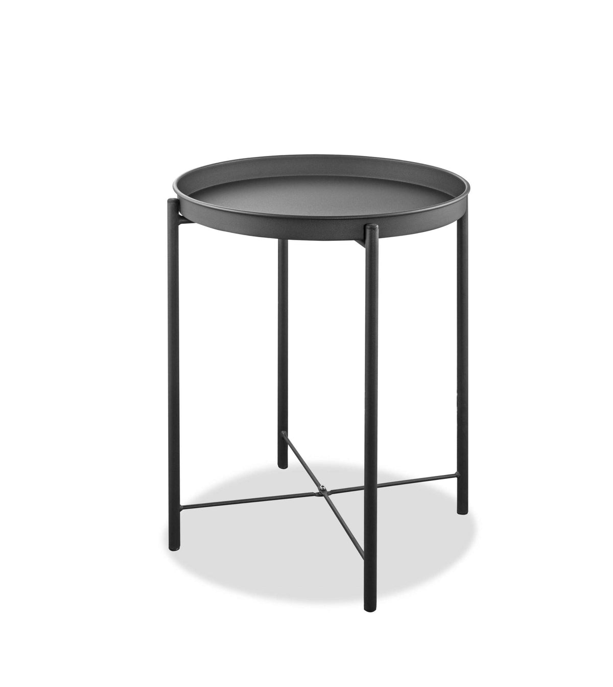 HomeRoots 17&quot; X 17&quot; X 21&quot; Powder Aluminum Side Table