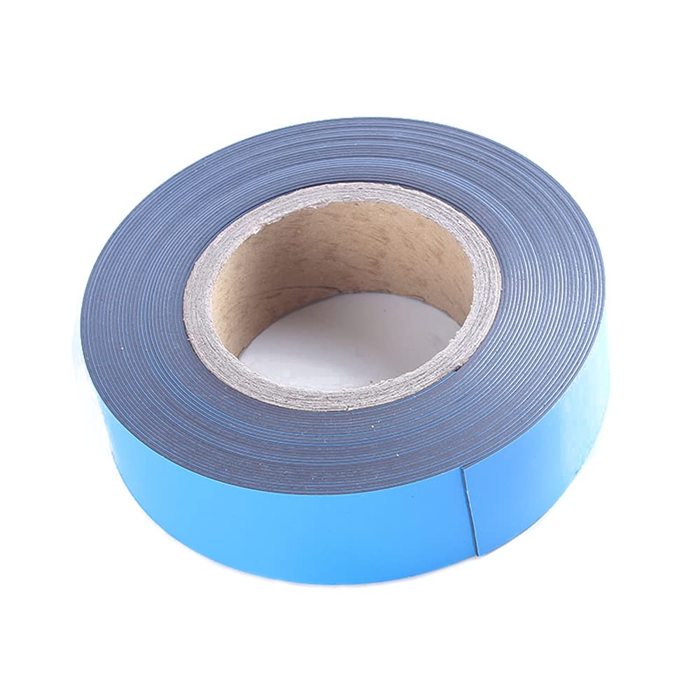 Magnetic Tape Roll Color Magnet Strips - Dry Erase Whiteboard Graphic Art Tape/ 40Mmx33Ft Grid Marking Line Shelf Label Tape(Blu