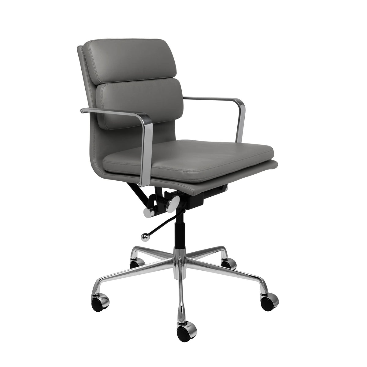 Laura Davidson Furniture Soho Ii Padded Management Office Chair - Mid Back Desk Chair With Arm Rest, Swivel & Cushion Availabili