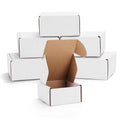 Wtrgas White 4X4X2 Shipping Mailing Boxes Set Of 6, Corrugated Cardboard Mailer Boxes For Efficient Small Business Shipping, For