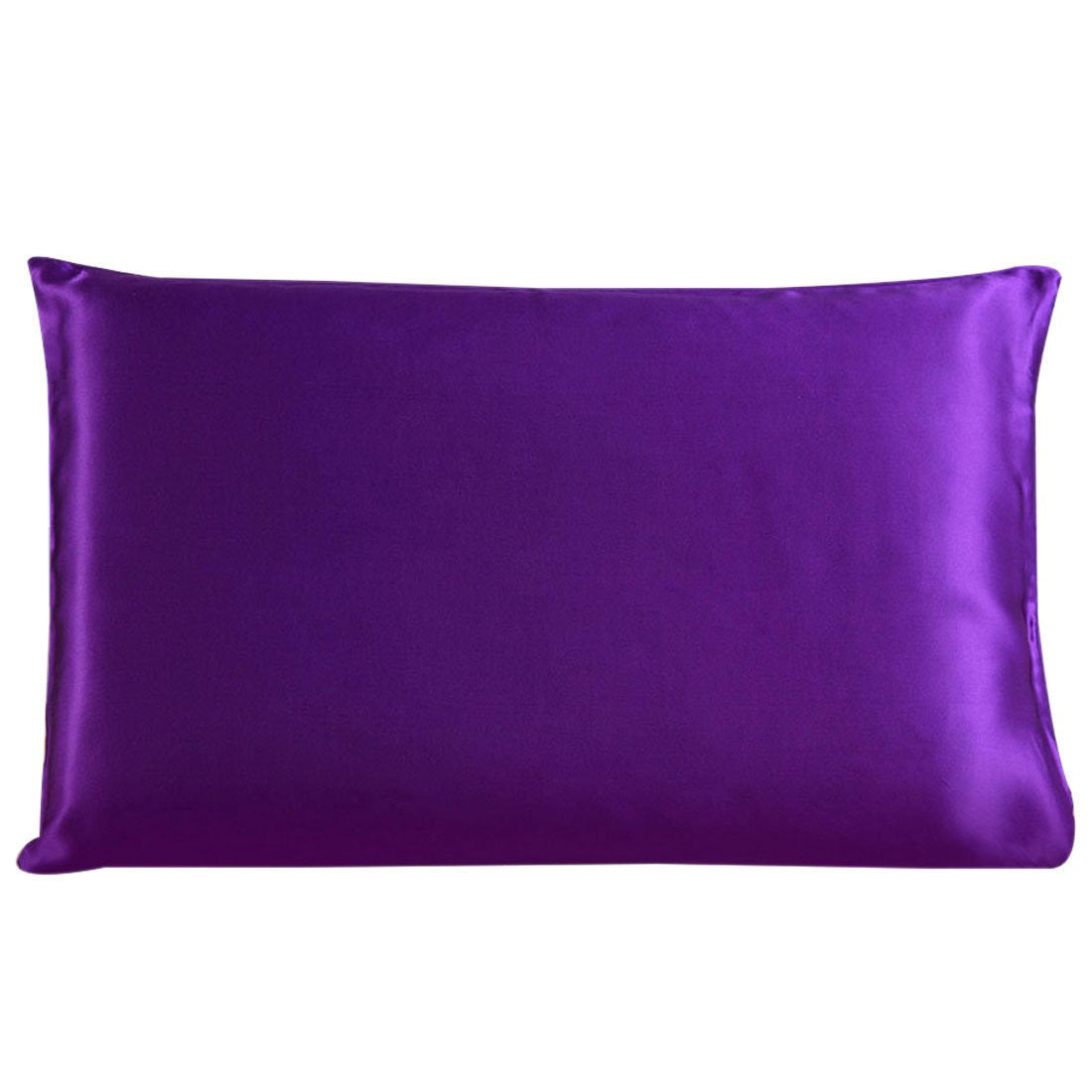 Uxcell 100% Charmeuse Pure Silk Pillowcase Pillow Case Cover For Hair & Skin 350Tc 19 Momme (1-Piece) Purple Travel(14X20Inch)