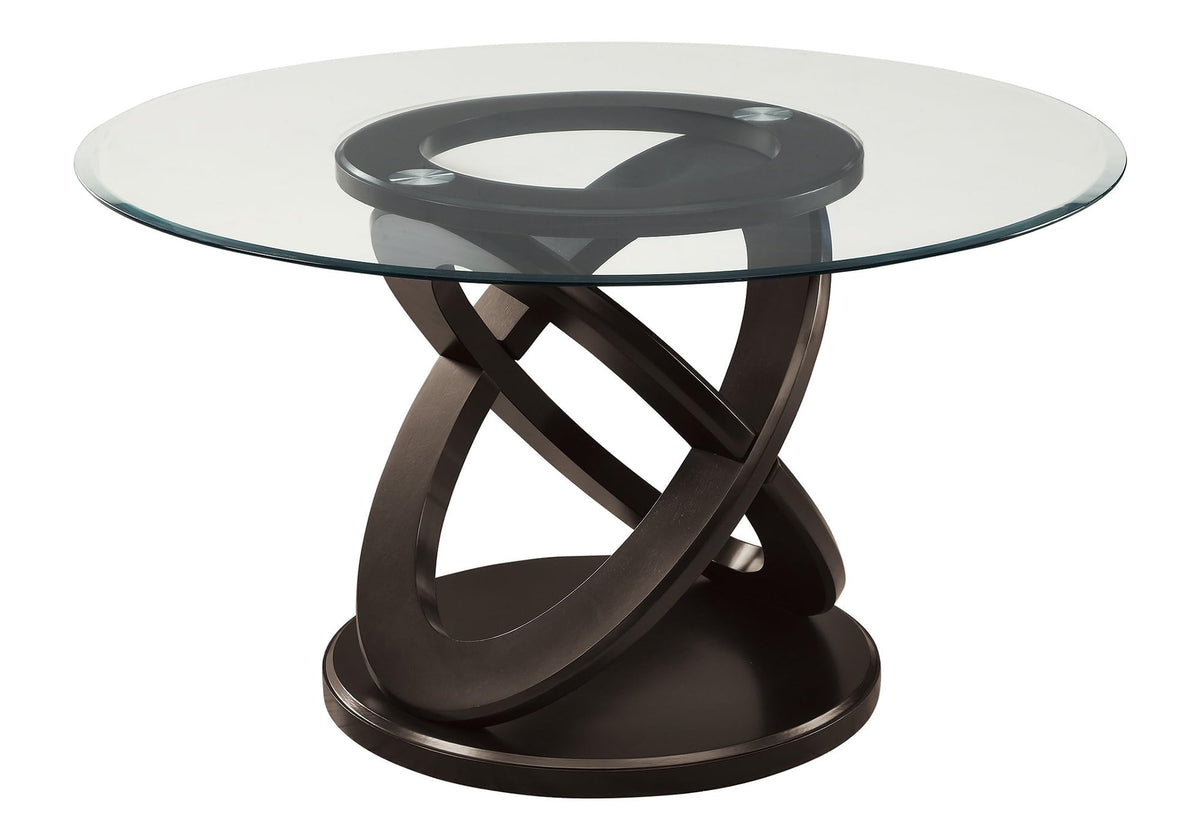 Monarch Specialties I Tempered Glass Dining Table, 48', Espresso