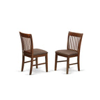 East West Furniture DMNF5-MAH-C 5 Piece Dining Set Includes a Round Dining Room Table with Dropleaf and 4 Linen Fabric Upholstered Kitchen Chairs, 42x42 Inch, Mahogany