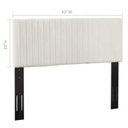 Modway Keira Channel Tufted Performance Velvet Upholstered Full / Queen Headboard in Ivory