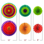 12Pcs Hanging Paper Fans Party Decorations Fiesta Party Supplies, Photo Props For Cinco De Mayo Carnival Mexican Taco Tuesday Vi