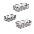 Bianco Metal Storage Basket Pack Of 3 | Storage Organizer Basket Bin | Cosmetic And Sundries Storage Basket For Home And Office 