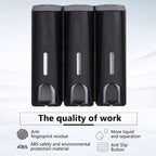 Aumio Chamber Shower Soap Dispenser Trio Wall Mounted Shampoo And Conditioner Dispenser, Conditioner Body Wash Dispenser Set, No