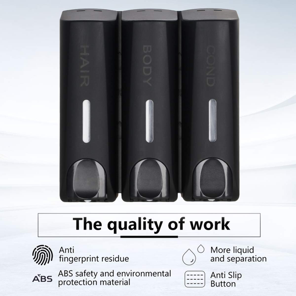 Aumio Chamber Shower Soap Dispenser Trio Wall Mounted Shampoo And Conditioner Dispenser, Conditioner Body Wash Dispenser Set, No