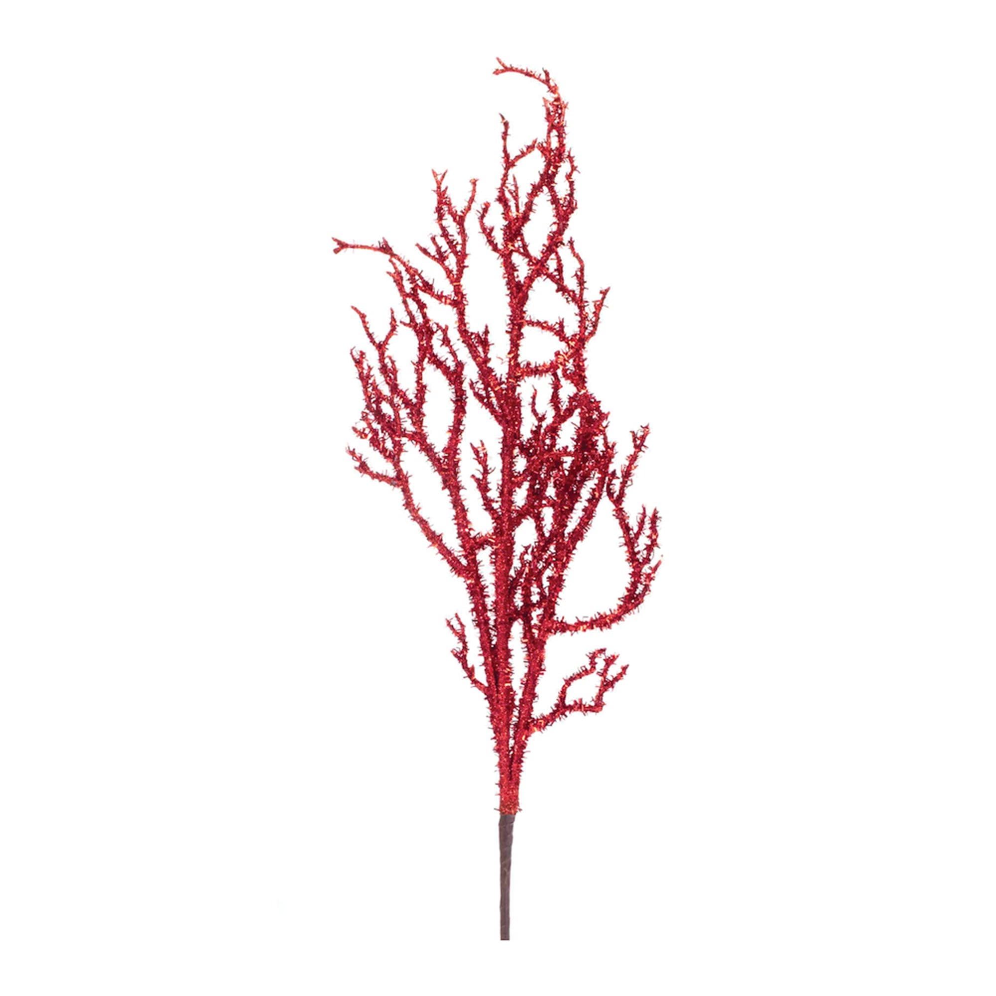 Melrose Glittered Tinsel Christmas Twig Branch Spray - 24.5' - Set of 12