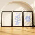 SoulAbiti Minimal line flower & Banana Leaf Abstract Emblem set of 3 Framed Wall Print 12x18 inch Black Frame PlexiGlass Aesthe