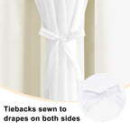 Hiasan Ivory Blackout Curtains With Sheer Overlay, Grommet Thermal Insulated Mix & Match Double Layer Window Curtains For Girls
