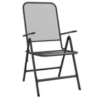 vidaXL Anthracite Folding Patio Chairs 2 pcs | Expanded Metal Mesh | Adjustable Positions | Easy Assembly | Industrial Style