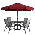 Mastercanopy Valance Patio Umbrella For Outdoor Table Market -8 Ribs (10Ft, Burgundy)