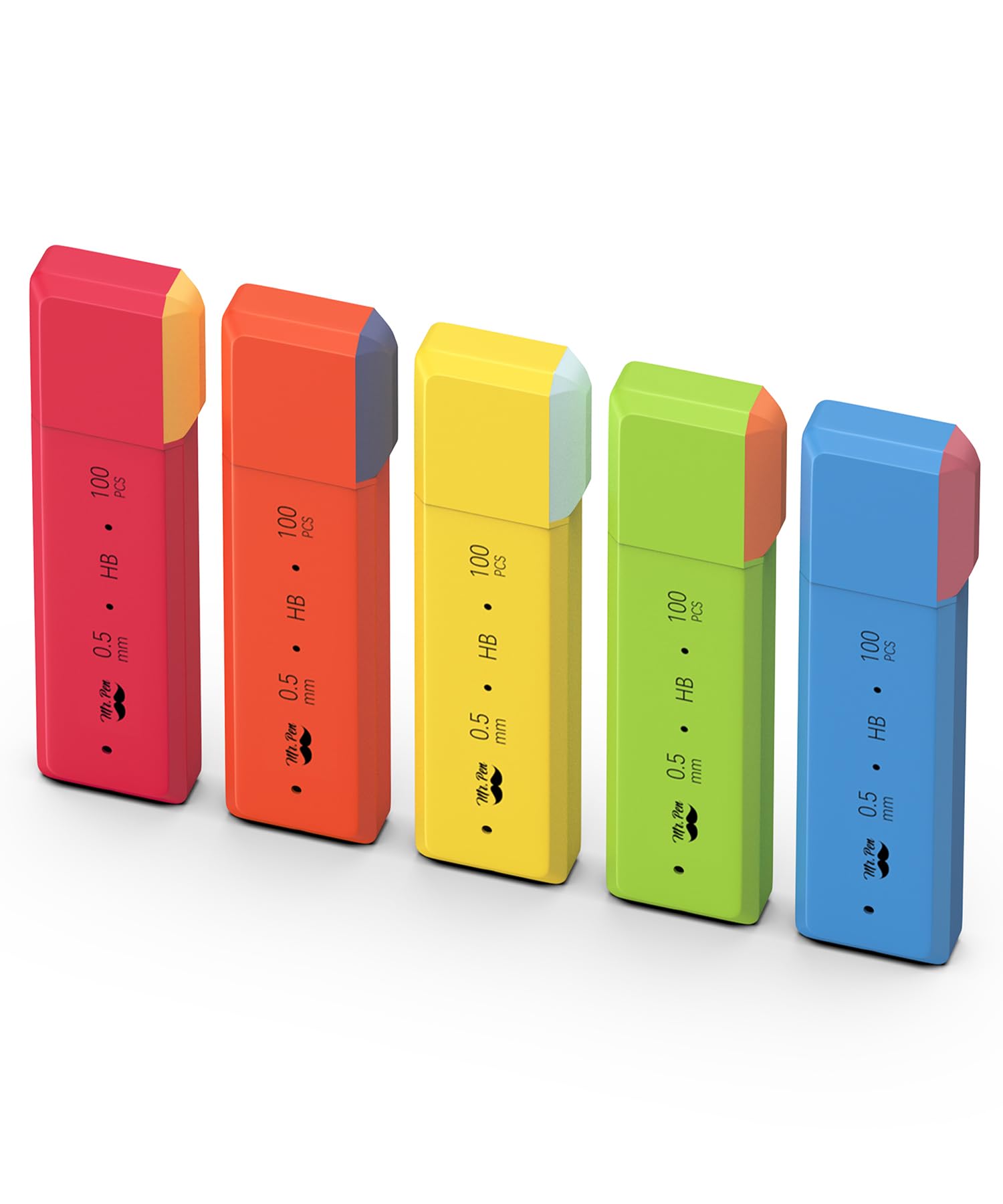 Mr. Pen- 0.5 Millimeter Lead Refills For Mechanical Pencils, Hb, 5 Pack, 500 Pcs, 0.5 Lead Refill, 5 Lead Refill, 0.5 Lead, .5 L