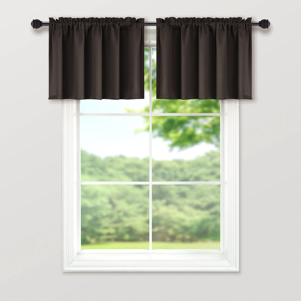 Mrs.Naturall Brown Valances For Bathroom Windows Insulated Farmhouse Vintage Rustic Country Valance For Kitchen Living Room Bedr