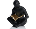 Artconal Reading Book Thinker Statue for Study Library Bookshelf Reading Nook Decoration, Book Lover Book Reader Club Gifts, Lib