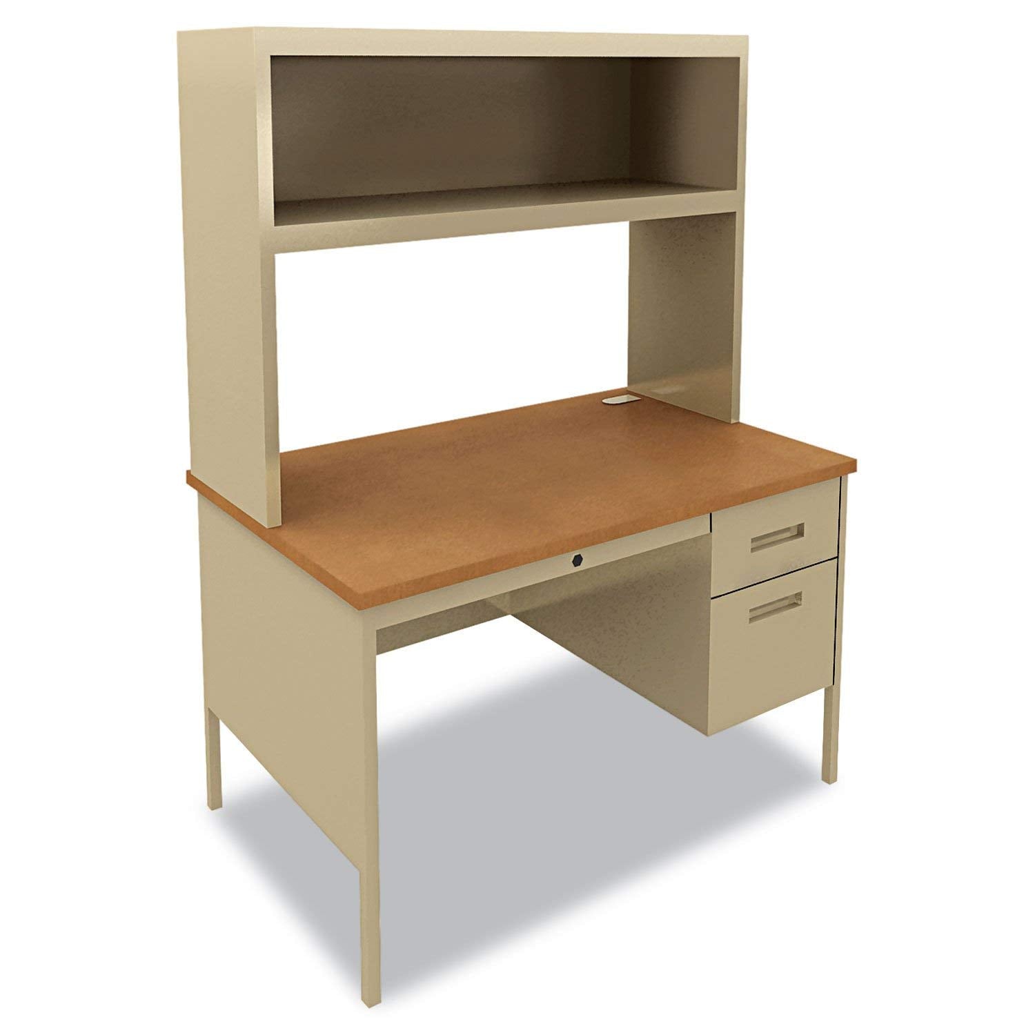 Hon Metro Classic Single-Pedestal Desk, Harvest/Putty