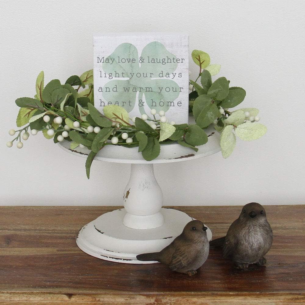 Simply Said, Inc Small Talk Sign 5.25' Wood Block Plaque - May Love & Laughter Light Your Days And Warm Your Heart & Home
