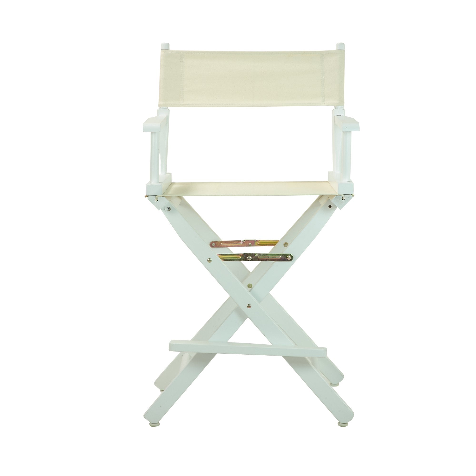 Casual Home 24" Director'S Chair White Frame With Wheat Canvas, Counter Height