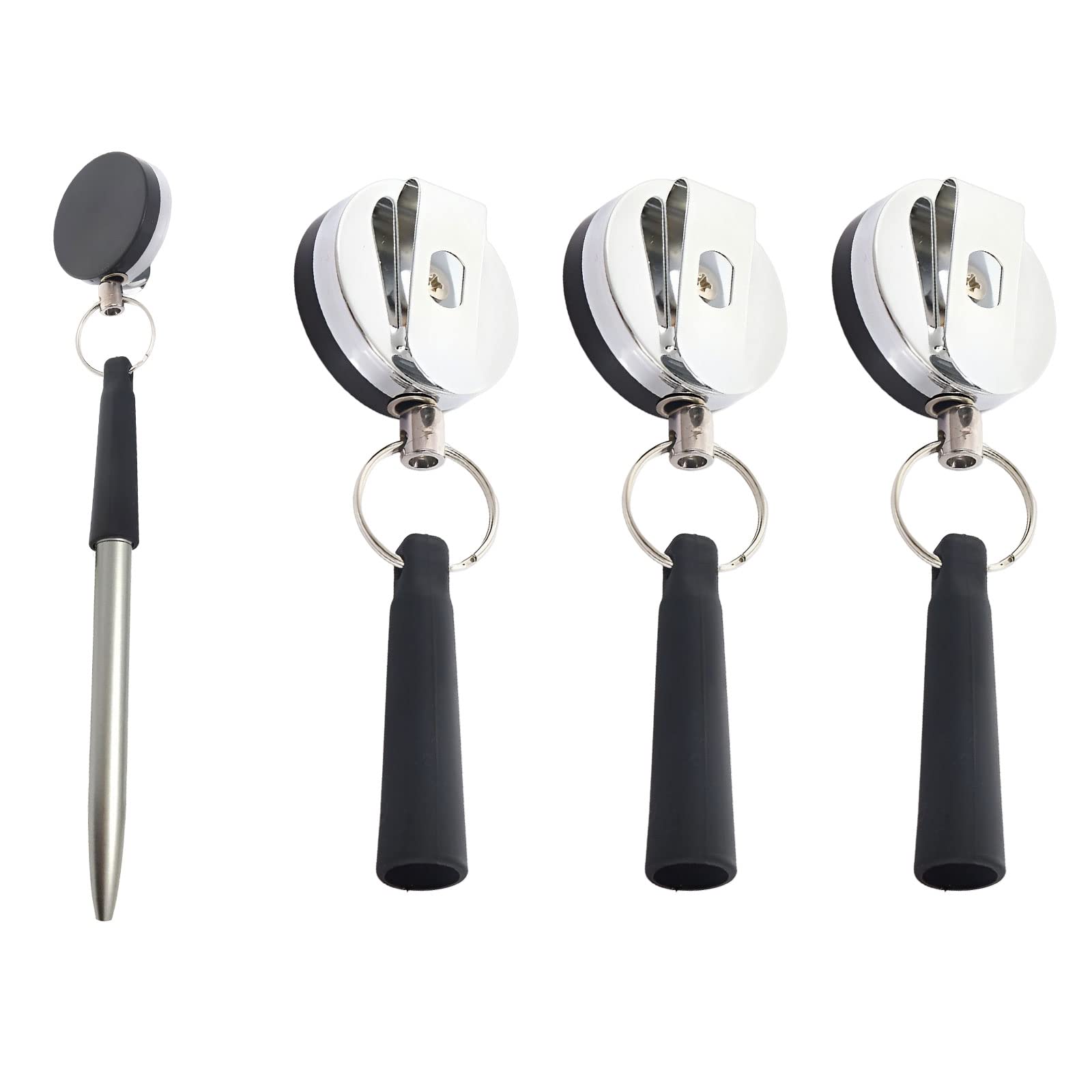 Blmhtwo 3 Pieces Retractable Pen Holder Carpenter Pencil Holder With Metal Clip Heavy Duty Silicone Retractable Pull Pencil Hold
