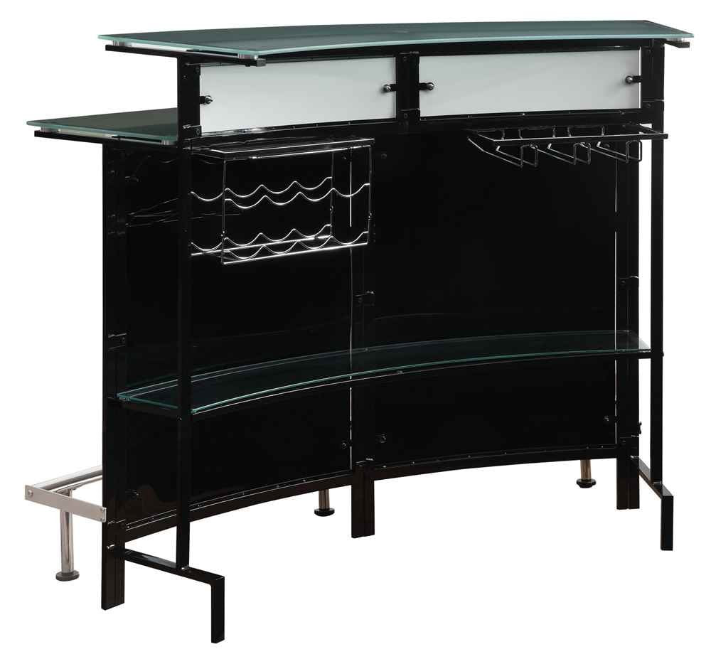 Coaster Home Furnishings Keystone Glass Top Bar Unit Black