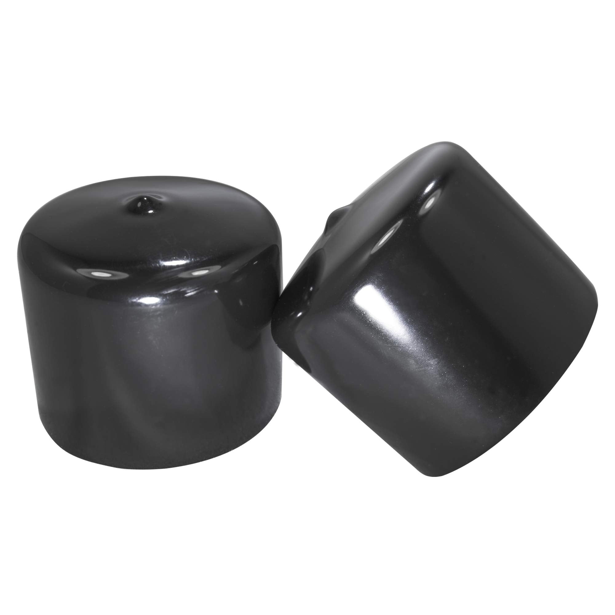 Made in USA Prescott Plastics 1.875'' Inch Round Vinyl Plug Insert (20 Pack), Black Tall Rubber Flexible End Cap for Metal Tubin