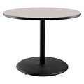 National Public Seating Nps 36&Quot; Round Cafe Table With Round Base, 30&Quot; Height, Particleboard Core/T-Mold, Grey Nebula Top, Black Frame