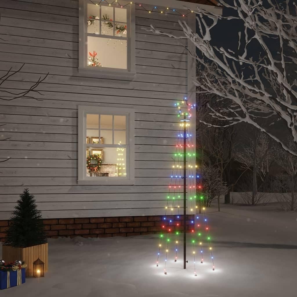 vidaXL Christmas Tree with Spike Colorful 108 LEDs 70.9&quot;