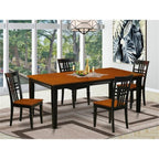 East West Furniture QULG5-BCH-W 5 Piece Kitchen Table Set for 4 Includes a Rectangle Dining Room Table with Butterfly Leaf and 4 Solid Wood Seat Chairs, 40x78 Inch, Black & Cherry