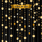 Decor365 Gold Twinkle Little Star Party Garlands Glitter Hanging Moon Stars Decorations Kids Birthday Bday Streamer Baby Shower