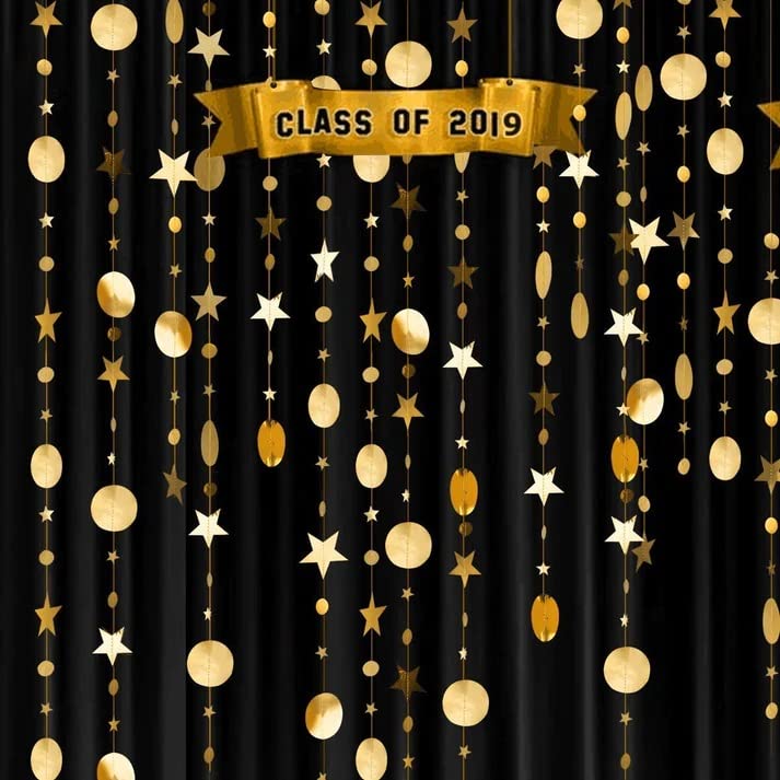 Decor365 Gold Twinkle Little Star Party Garlands Glitter Hanging Moon Stars Decorations Kids Birthday Bday Streamer Baby Shower