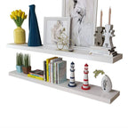 vidaXL Set of 4 Wall Shelves - White and Stylish, Matte Finish, Modern Decor, Easy-to-Install, Resistant MDF Material
