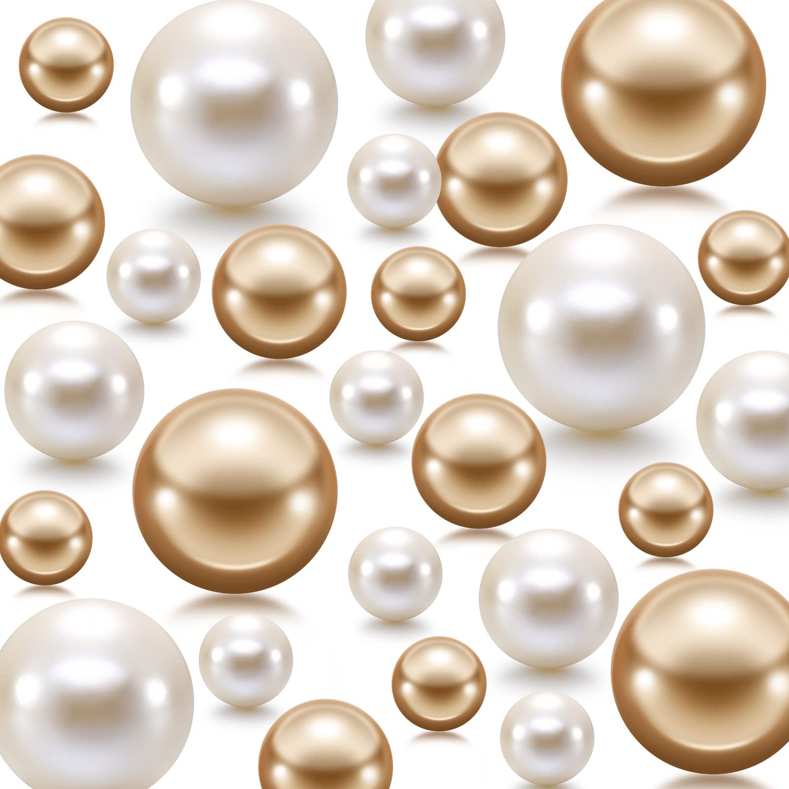 Jadive 200 Pieces Pearl Vase Filler No Holes Pearl Beads Vase Centerpieces Pearl Vase Makeup Beads Brushes Holder for Valentine 