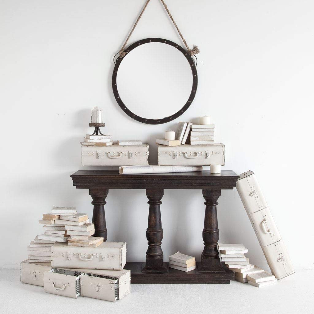 HomeRoots 27' Round Metal Frame Wall Mirror