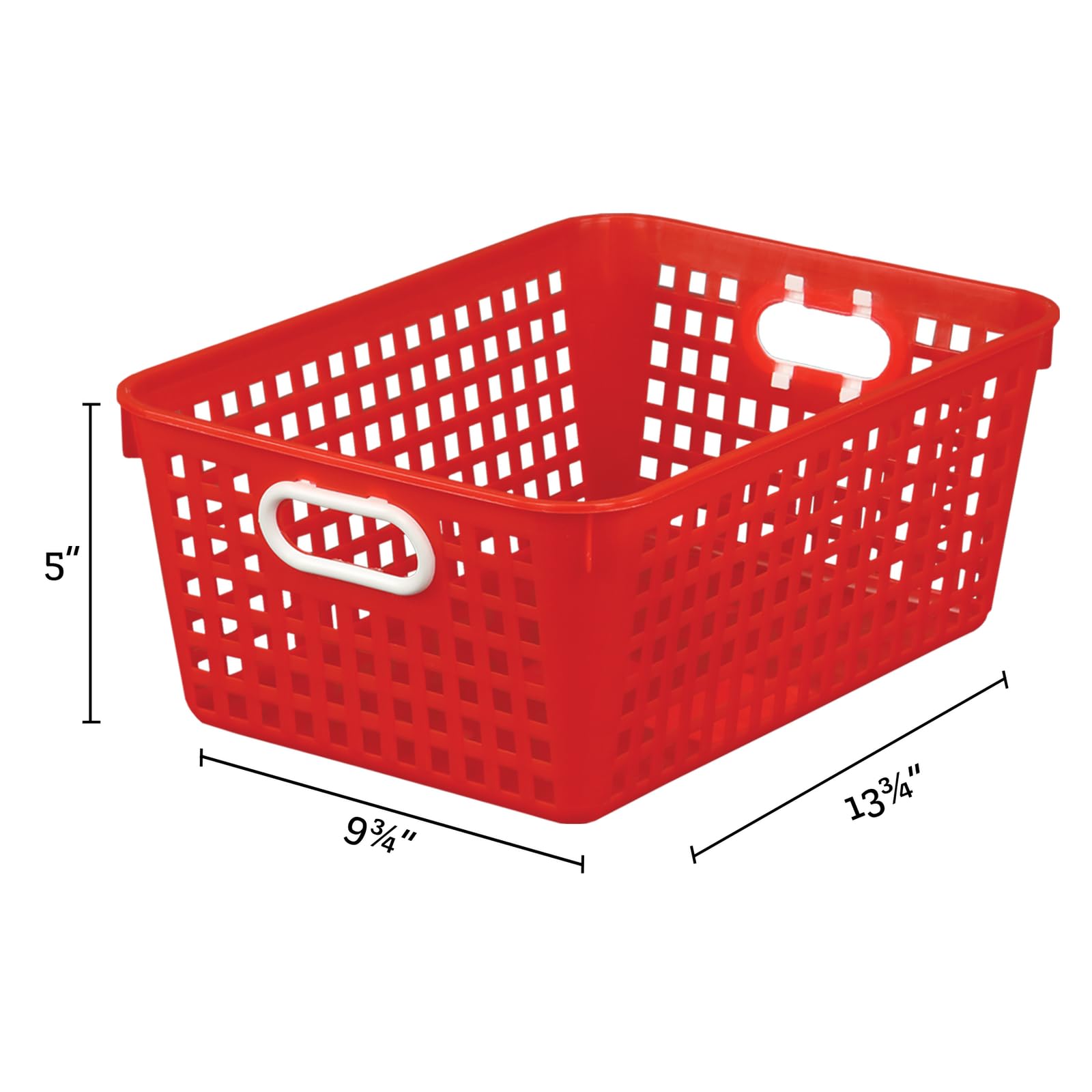 Really Good Stuff Plastic Storage Baskets - 4 Pack - Assorted Primary Colors, Stackable Mesh Baskets With Grip Handles - Classro