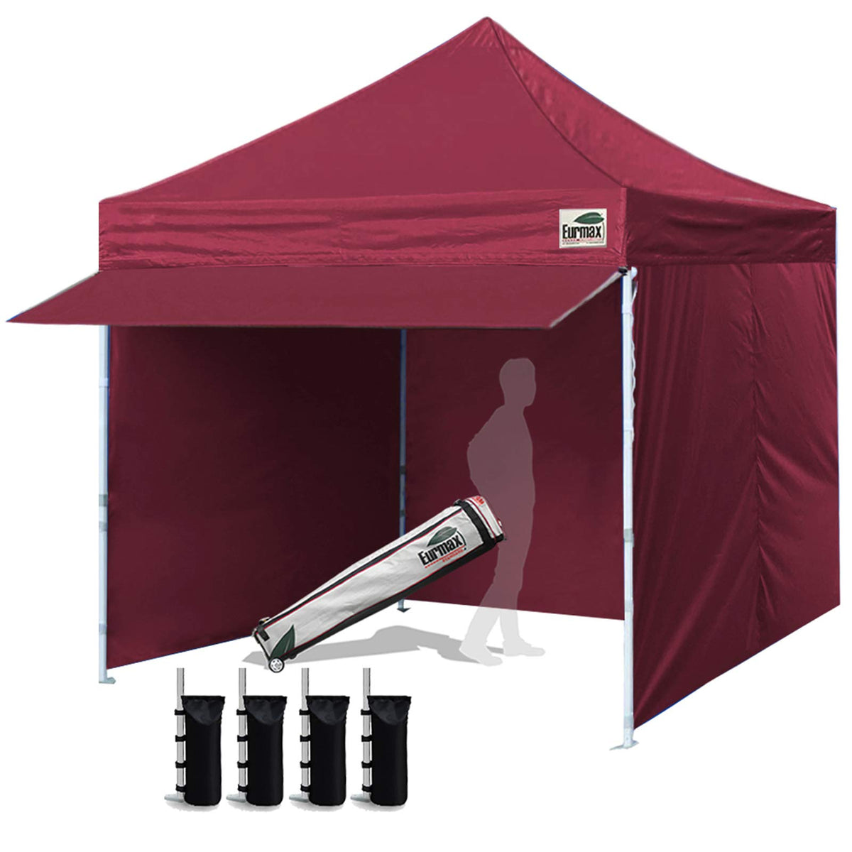 Eurmax Usa 10 X 10 Pop Up Canopy Pergolastent Outdoor Party Canopies With 4 Removable Zippered Sidewalls And Roller Bag Bonus 4