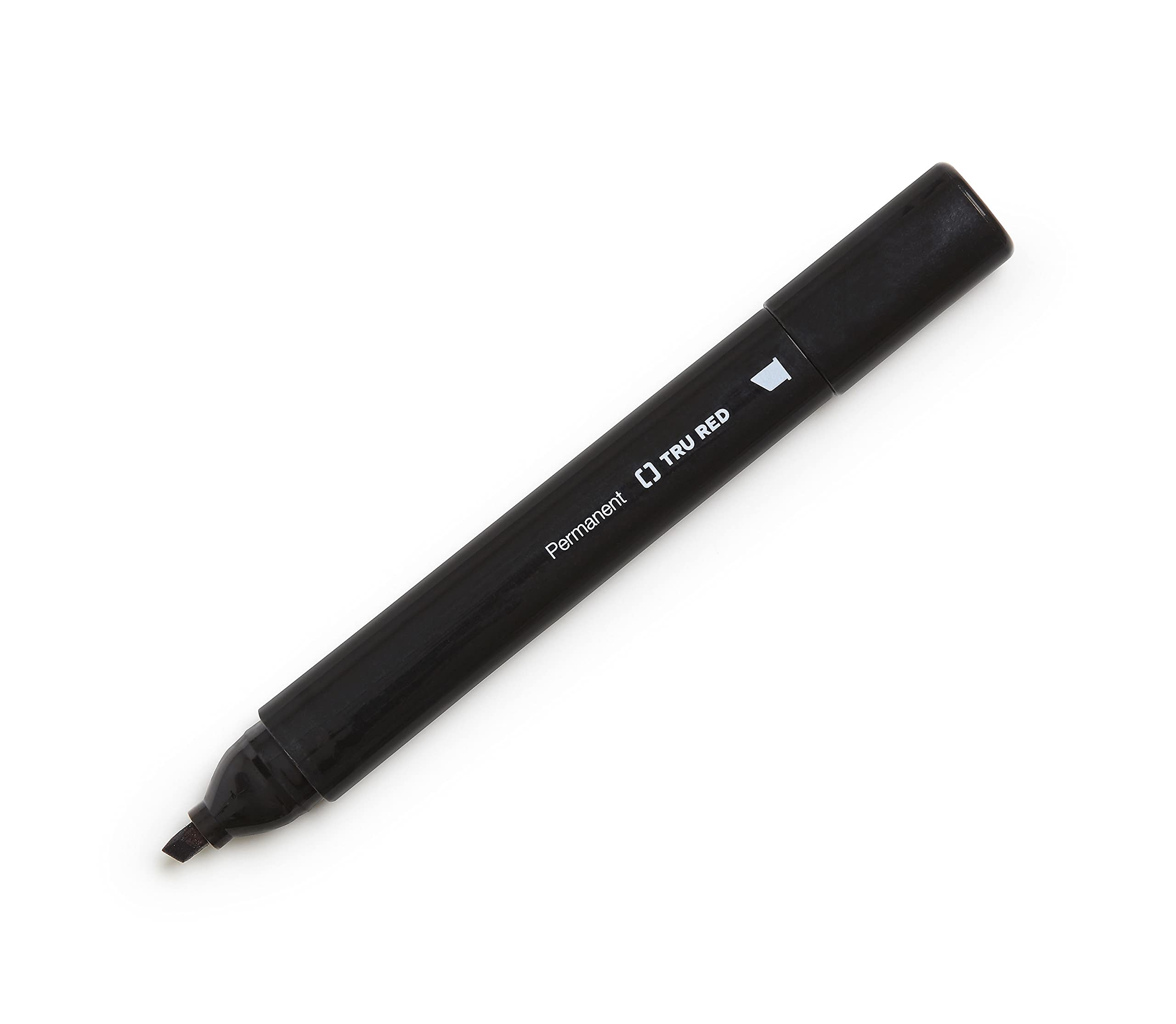 Tru Red 24376594 Tank Permanent Markers, Chisel Tip, Blk, 5/Pack