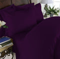 Elegant Comfort 4 Piece 1500 Thread Count Luxury Silky Soft Egyptian Quality Coziest Sheet Set, Queen, Eggplant/Plum