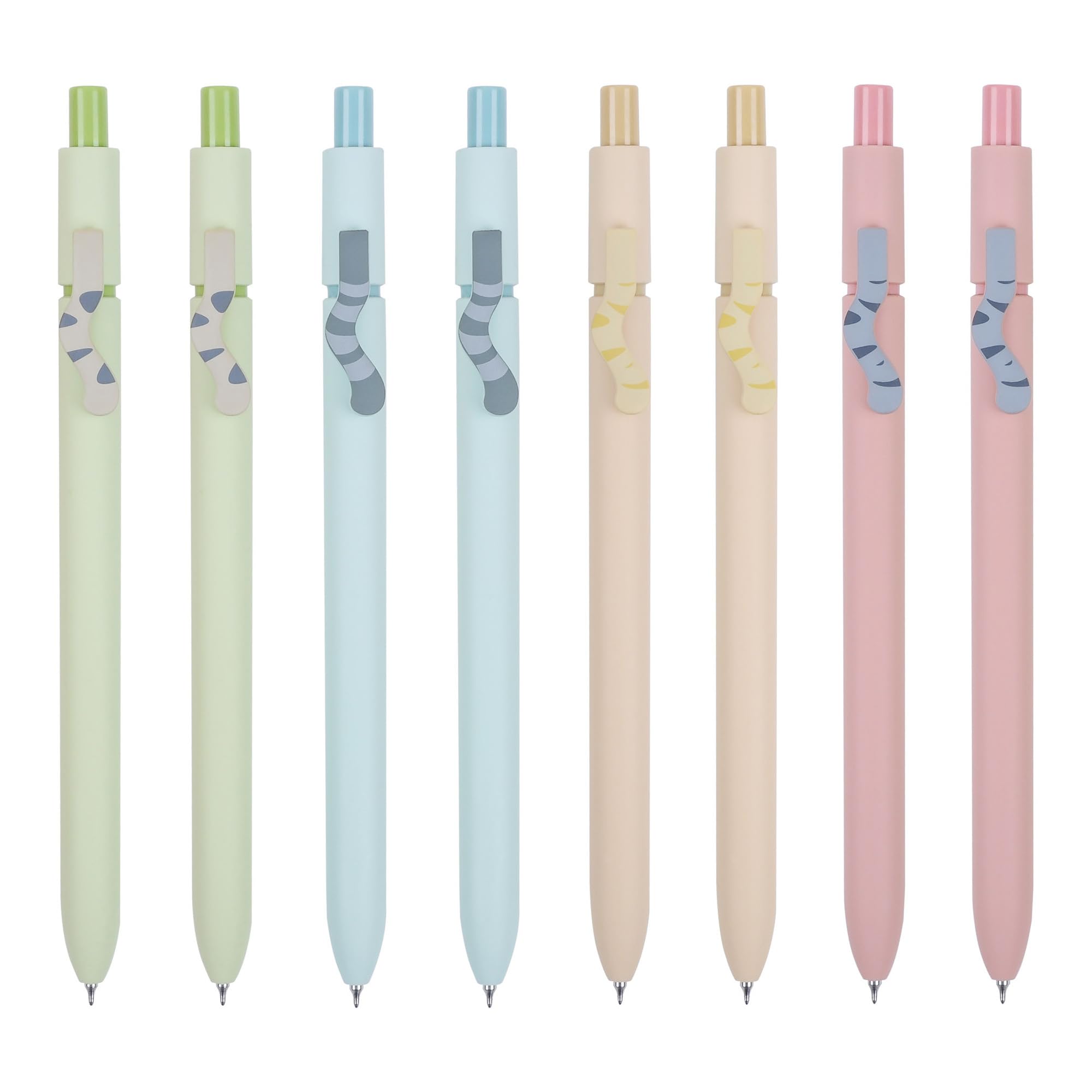Vico 8 Pcs 0.5Mm Fine Point Retractable Cute Cat Kawaii Gel Ink Pens Cute Aesthetic Accessories For Supplies For School & Office