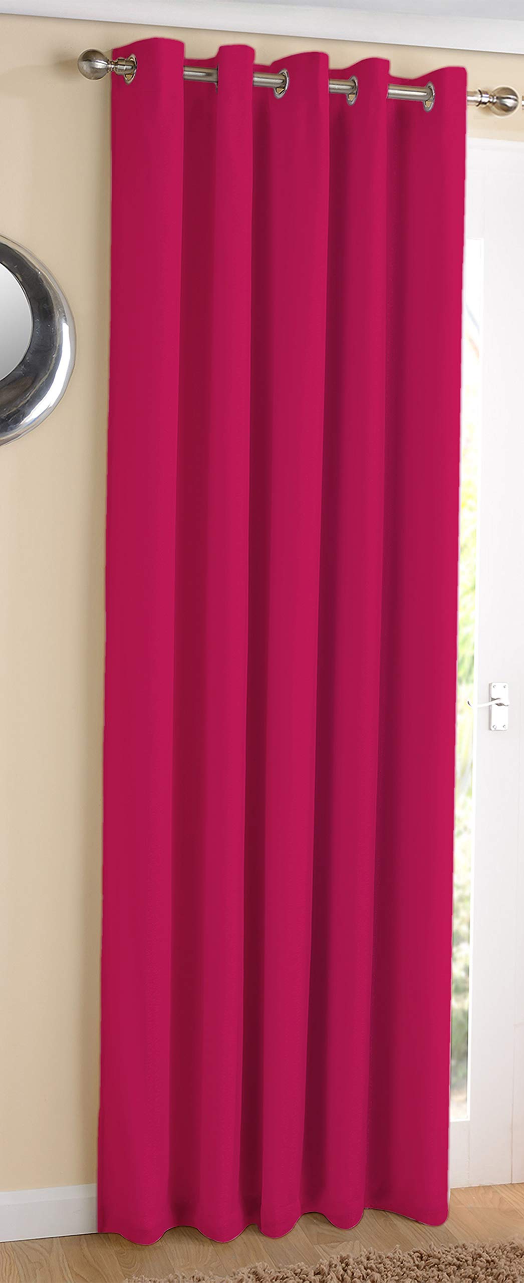 AIRWILL  Cotton Blackout and Room Darkening 9ft Long Door Curtains Pack of 1 pc. (Solid  Pink)