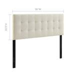 Modway Lily Tufted Linen Fabric Upholstered Full Headboard in Ivory