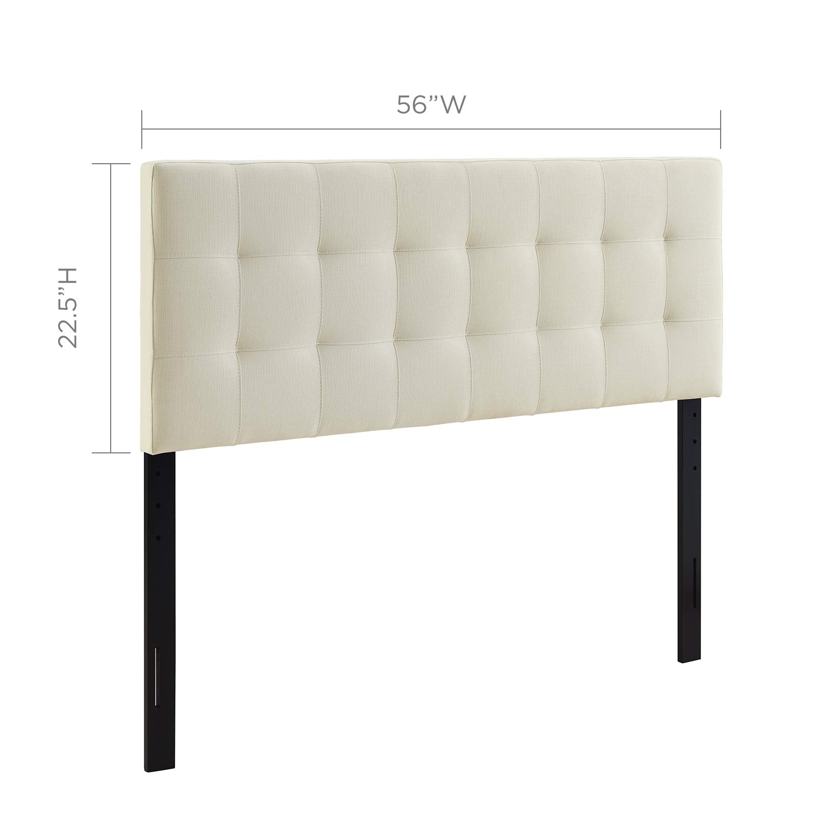 Modway Lily Tufted Linen Fabric Upholstered Full Headboard in Ivory