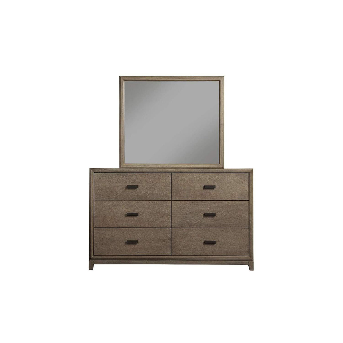 Alpine Furniture Camilla 6 Drawer Wood Dresser In Antique Gray