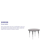Flash Furniture Wren 42'' Round Grey Thermal Laminate Activity Table - Standard Height Adjustable Legs