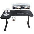 Radlove 59-Inch Large Electric Height Adjustable Computer L-Shaped Desk With Memory Controller Corner Standing Desk Modern Workstation With Splice Board Game Ergonomic Desk (Black Frame + Black Top)