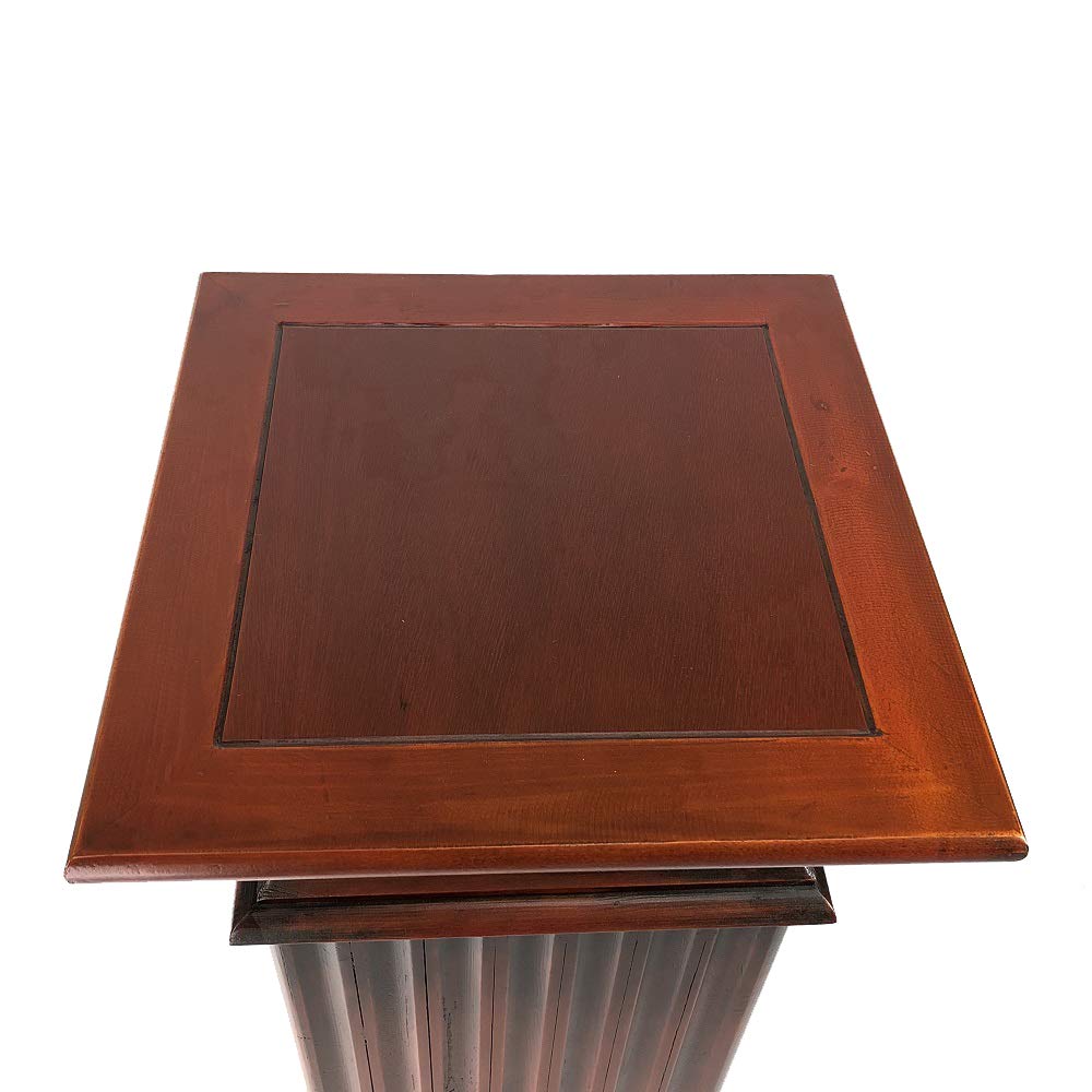 Benjara Transitional Molded Wooden Frame Pedestal Stand