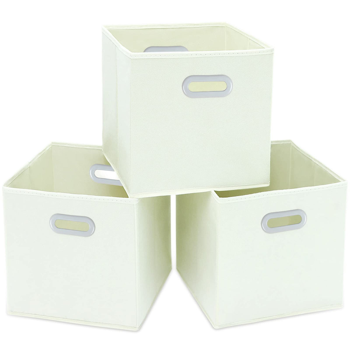 STOREONE Fabric Storage Bins Cubes Baskets Containers-(11X11X11) with Dual Handles Cube Storage Organizer Bins for Shelf Closet,