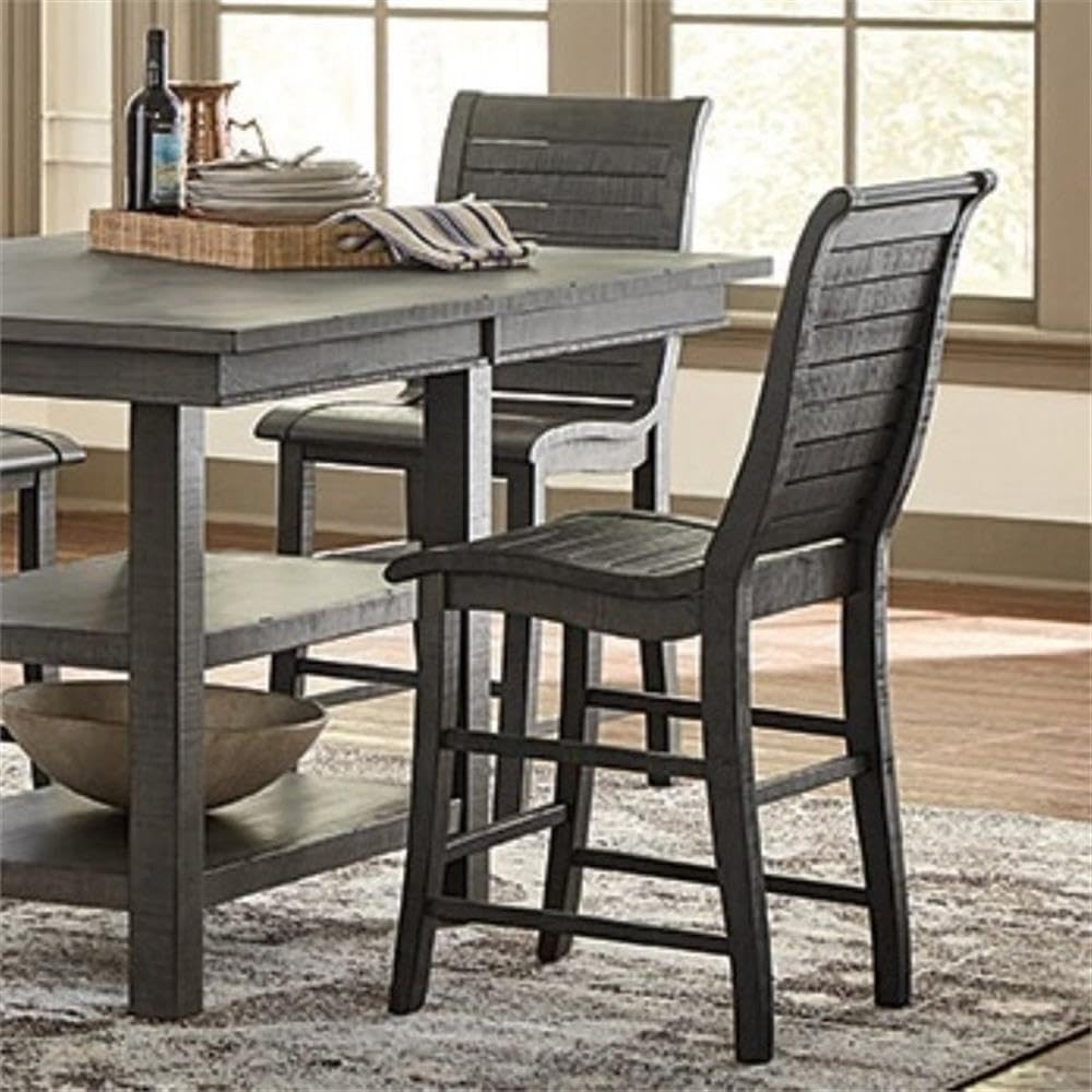 Progressive Furniture Willow Counter Chair (2/Ctn), Dark Gray
