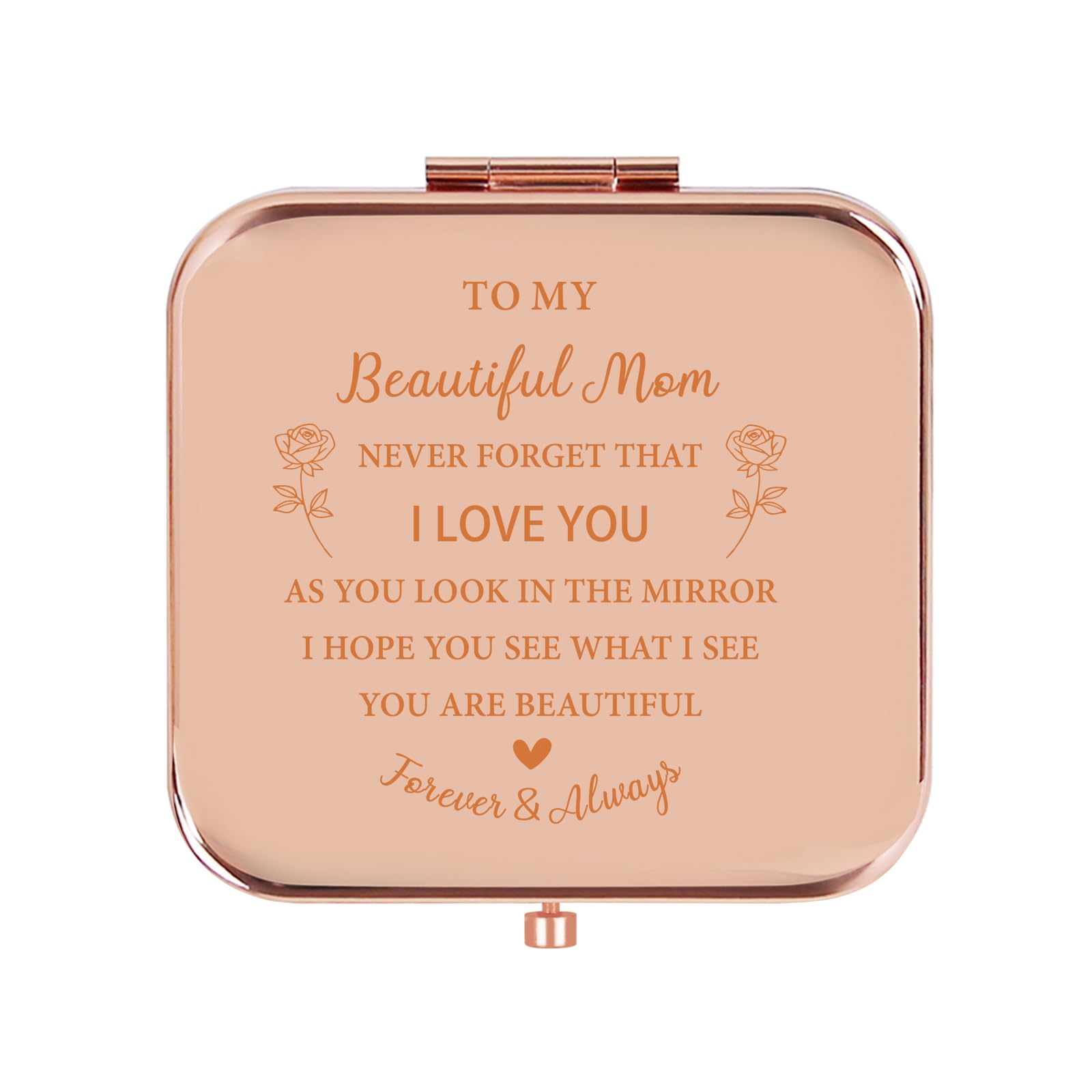 GLINTZ Mom Gifts from Daughter Son, Personalized Compact Mirror, Sentimental Mothers Day Birthday Gifts for Mom Mother