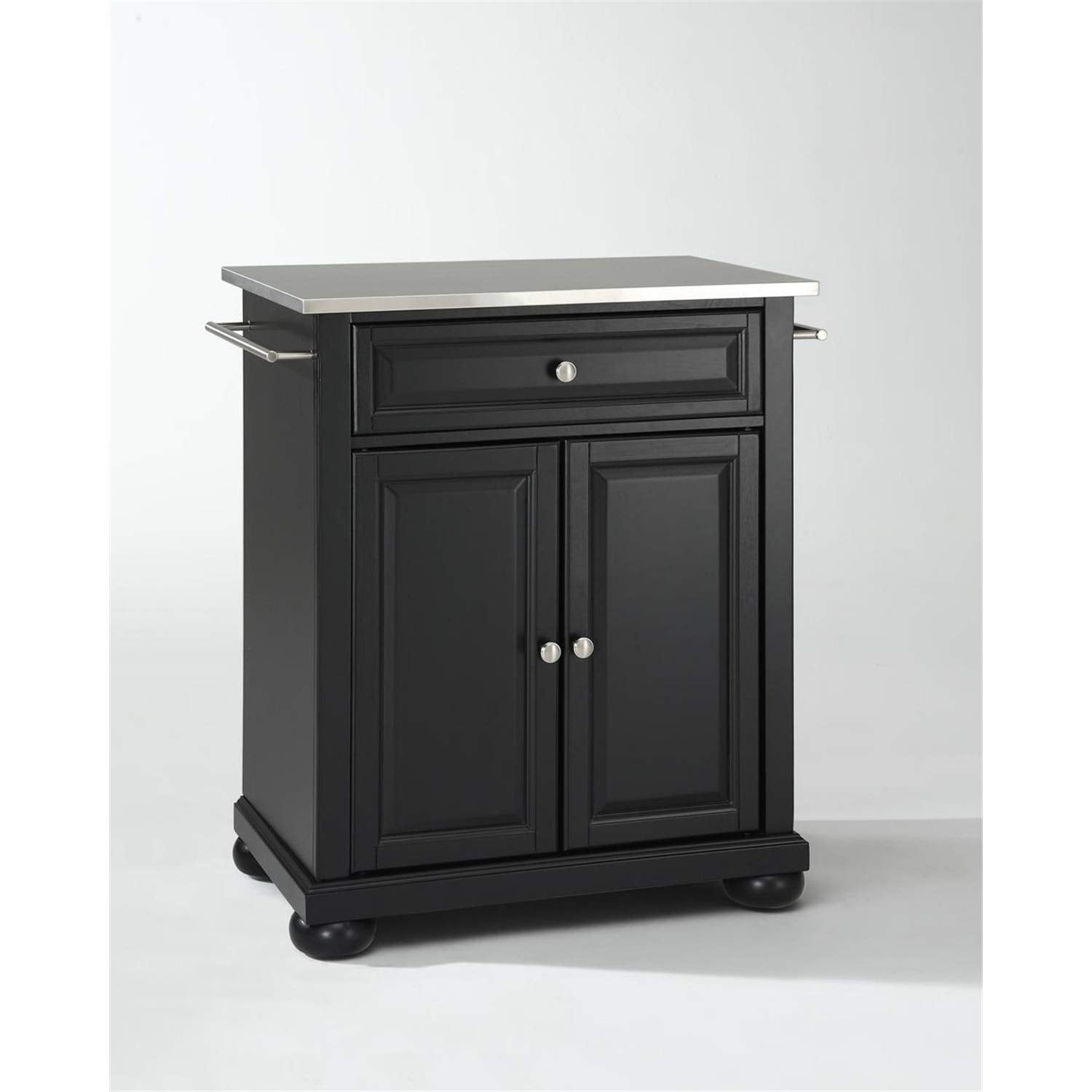 Crosley Furniture Alexandria Cuisine Kitchen Island With Stainless Steel Top - Classic Cherry